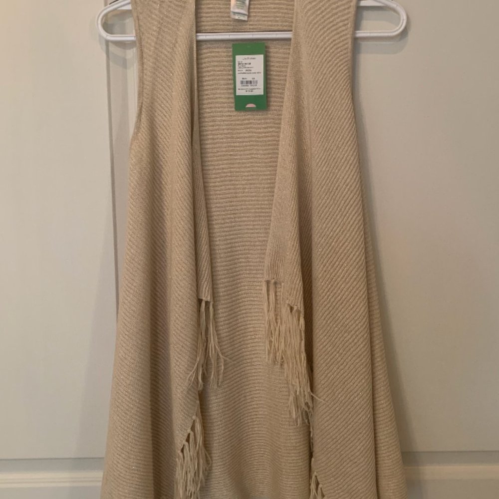 XS Lily Pulitzer heathered sand dune metal andella sweater vest